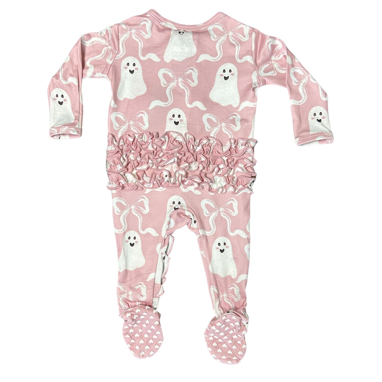 Pink Ghosts Ruffle Romper - Double the Sprinkles